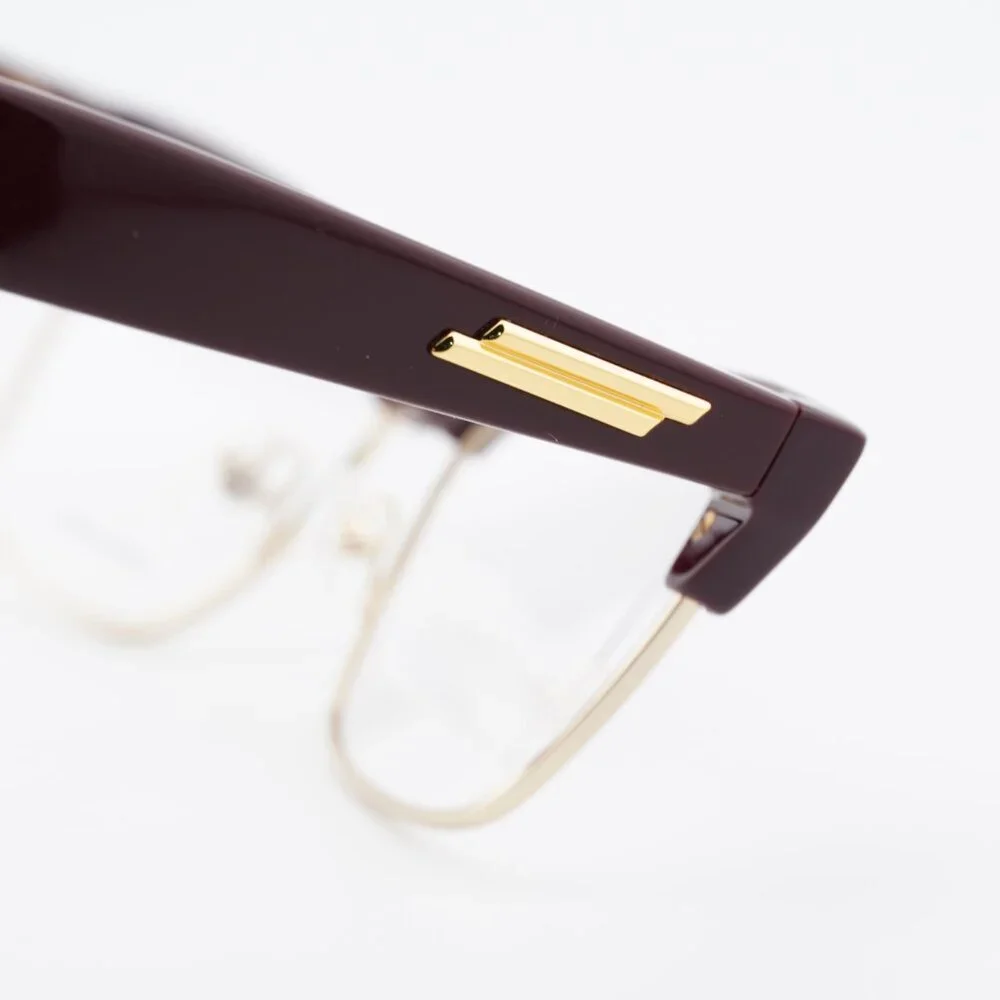Bottega Veneta BV1100O 003 Eyeglasses Burgundy/Gold 52mm Cat Eye Frame